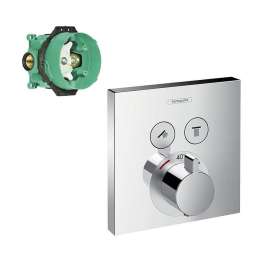 ShowerSelect E Square 2-Function Thermostatic Trim With Rough-In