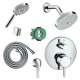 KSH04447-04342-14PC Raindance Shower Faucet Kit with Handshower PBV Trim with Diverter and Rough-in in Chrome