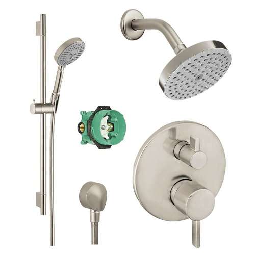 KSH04447-04342-66BN Raindance Shower Faucet Kit with Handshower Wallbar PBV Trim with Diverter and Rough-in in Brushed Nickel