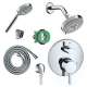 KSH04447-27457-04PC Raindance Shower Faucet Kit with Handshower PBV Trim with Diverter and Rough-in in Chrome