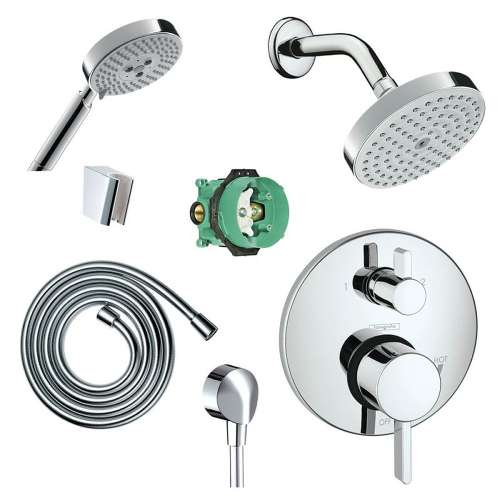KSH04447-27486-14PC Raindance Shower Faucet Kit with Handshower PBV Trim with Diverter and Rough-in in Chrome