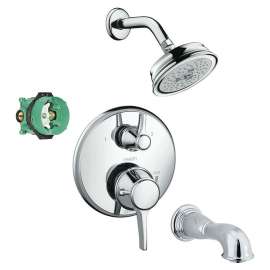 KST04449-04070-88 Croma Shower Faucet Kit with Tub Spout PBV Trim with Diverter and Rough-in