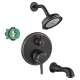 KST04449-04070-88RB Croma Shower Faucet Kit with Tub Spout PBV Trim with Diverter and Rough-in in Rubbed Bronze
