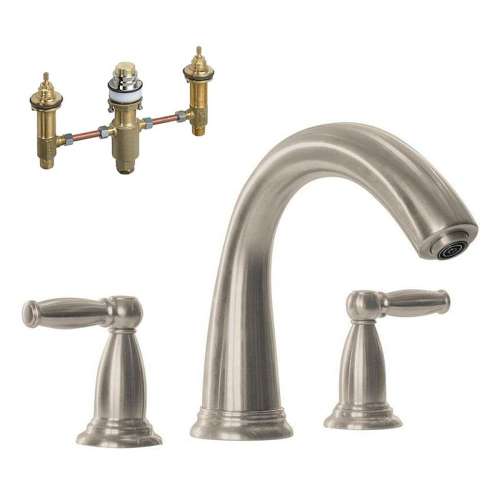 KT06120-06607BN Swing C 2-Handle Roman Tub Filler with Rough-In in Brushed Nickel
