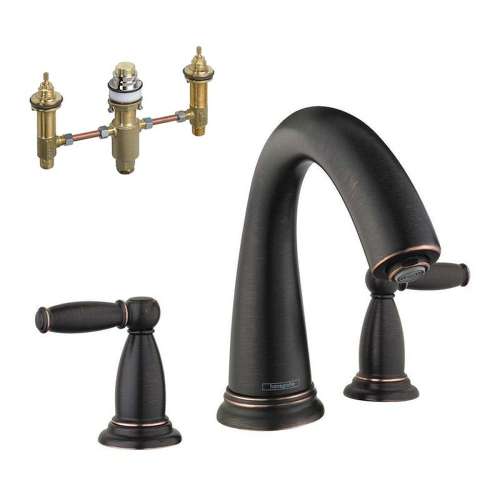 KT06120-06607RB Swing C 2-Handle Roman Tub Filler with Rough-In in Rubbed Bronze