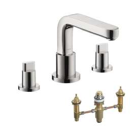 Metris S 2-Handle Roman Tub Faucet With Full Handles And Rough-In