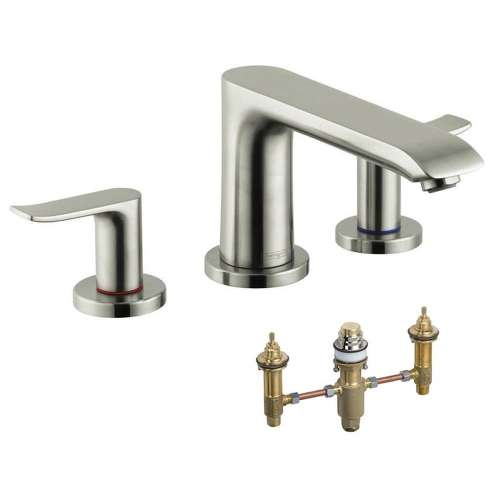 KT31440-06607BN Metris E 2-Handle Roman Tub Faucet with Rough-In in Brushed Nickel