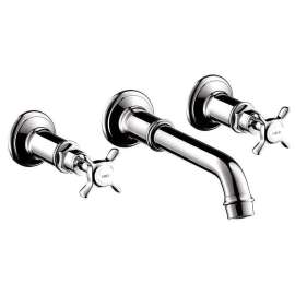 Bathroom Faucet Wall Mount Faucet with Cross Handles - Less Valve