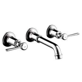 Bathroom Faucet Wall Mount Faucet with Lever Handles - Less Valve