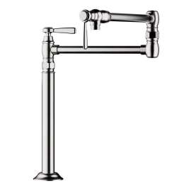 Deck Mounted Pot Filler Faucet with 21-3/16in Double-Jointed Swinging Spout