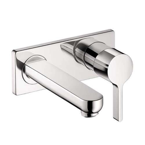 Bathroom Faucet Wall Mount Faucet with Lever Handle - Less Metal Pop-Up Drain Assembly