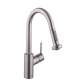 04286800 Talis S Pull-Down Kitchen Faucet with High-Arc Spout, Magnetic Docking, and Non-Locking Spray Diverter in Steel Optic