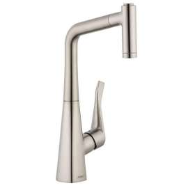 04508800 Metris Pull-Out Kitchen Faucet with Magnetic Docking and Locking Spray Diverter in Steel Optic
