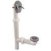 Bathtub PVC Tubular Waste and Overflow Adjustable Length Kit with Trip Lever in Chrome