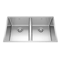 Brookmore 12.1-In Lr X 18.2-In Fb X 9-In Dp Undermount Double Bowl Stainless Steel Sink, Bdu1831-9N
