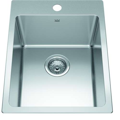 Brookmore 16-In Lr X 20.9-In Fb X 9-In Dp Drop In Single Bowl Stainless Steel Sink, Bsl2116-9-1N