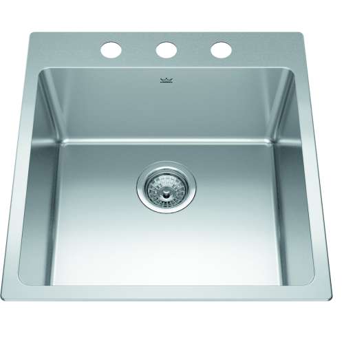 Brookmore 20-In Lr X 20.9-In Fb X 9-In Dp Drop In Single Bowl Stainless Steel Sink, Bsl2120-9-3N