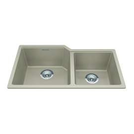 Granite Series 33.88-In Lr X 19.69-In Fb Undermount Double Bowl Granite Kitchen Sink