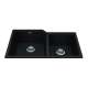 Granite Series 33.88-In Lr X 19.69-In Fb Undermount Double Bowl Granite Kitchen Sink In Mocha