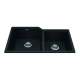 Granite Series 33.88-In Lr X 19.69-In Fb Undermount Double Bowl Granite Kitchen Sink In Onyx