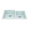 Granite Series 33.88-In Lr X 19.69-In Fb Undermount Double Bowl Granite Kitchen Sink In Polar White