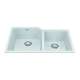Granite Series 33.88-In Lr X 19.69-In Fb Undermount Double Bowl Granite Kitchen Sink In Polar White