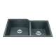 Granite Series 33.88-In Lr X 19.69-In Fb Undermount Double Bowl Granite Kitchen Sink In Stone Grey