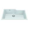 Granite Series 30.69-In Lr X 19.69-In Fb Undermount Single Bowl Granite Kitchen Sink In Polar White
