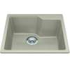Granite Series 22.06-In Lr X 19.69-In Fb X 9.06-In Dp Drop In Single Bowl Granite Kitchen Sink, Mgsm2022-9Chan