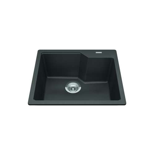 Granite Series 22.06-In Lr X 19.69-In Fb Drop In Single Bowl Granite Kitchen Sink In Slate Grey