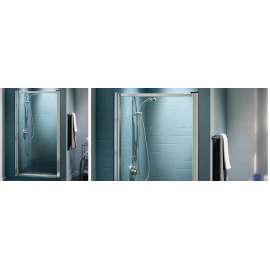 31 to 32.75in x 64.5in Frameless Pivot Alcove Shower Door with Clear Glass, in Chrome