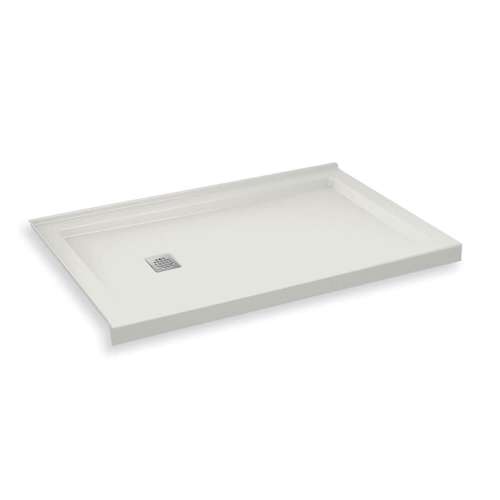 60in x 30in Rectangular Corner Left Acrylic Shower Base with Left Hand Drain, in White