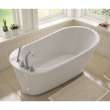60in x 32in x 25in Oval Freestanding Fiberglass Soaking Bathtub with and End Drain, in White