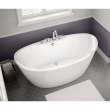 66in x 36in x 26in Oval Freestanding Fiberglass Soaking Bathtub with Center Drain, in White