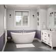 66in x 36in x 26in Oval Freestanding Fiberglass Soaking Bathtub with Center Drain, in White