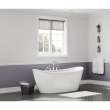 66in x 36in x 26in Oval Freestanding Fiberglass Soaking Bathtub with Center Drain, in White