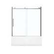 56.5 to 59in x 59in Frameless Slider Tub Door with Clear Glass, in Chrome