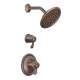 Double Handle Thermostatic Shower Trim with Rain Shower Head in Oil Rubbed Bronze