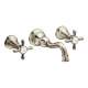 Double Handle Wall Mounted Bathroom Faucet in Nickel