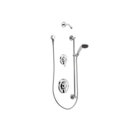M-DURA Shower System Trim Package With 2.5 GPM Single-Function Hand Shower And Slide Bar Less Rough-In Valve