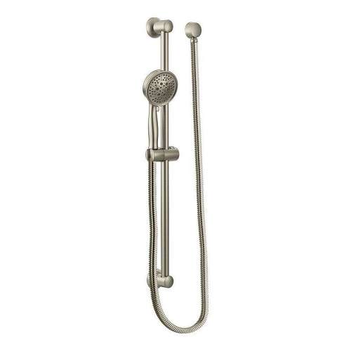 Basic 3667EPBN Multi-Function Hand Shower Package with Hose and Slide Bar in Brushed Nickel