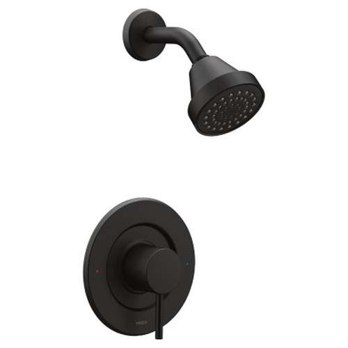 Single Handle Posi-Temp Pressure Balanced Shower Trim with 1.75 GPM Shower Head in Matte Black