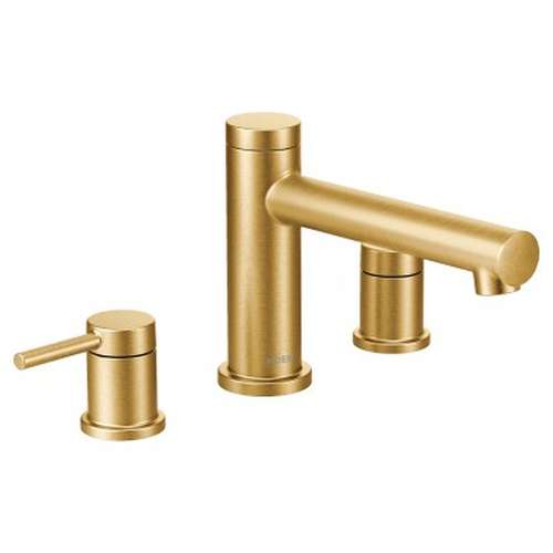 Two-Handle Non Diverter Roman Tub Faucet in Brushed Gold