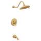 2.5 GPM Single Handle Pressure Balance Tub and Shower Faucet Trim Kit in Brushed Gold