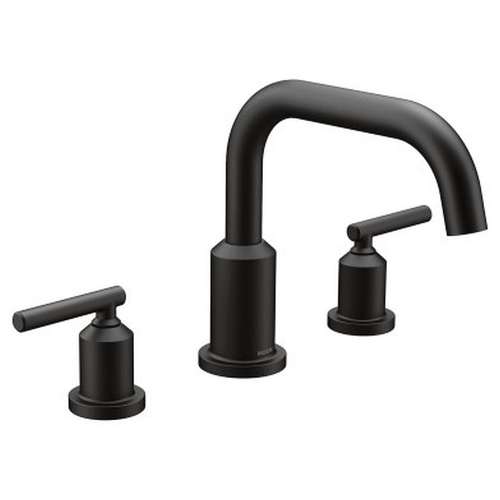 Two-Handle Non Diverter Roman Tub Faucet in Matte Black
