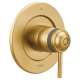 Single Function Thermostatic Valve in Brushed Gold