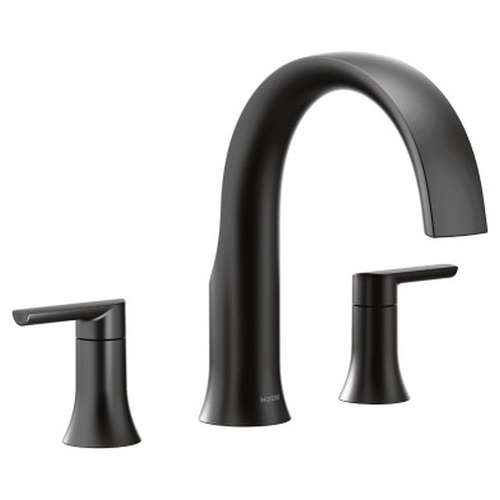 Two-Handle High Arc Roman Tub Faucet in Matte Black
