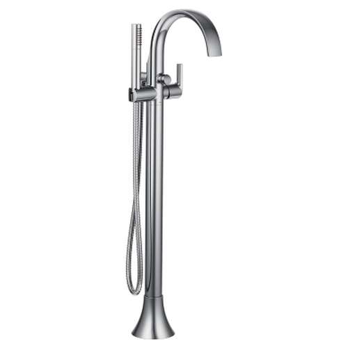 Single Handle Tub Filler with Hand Shower in Chrome