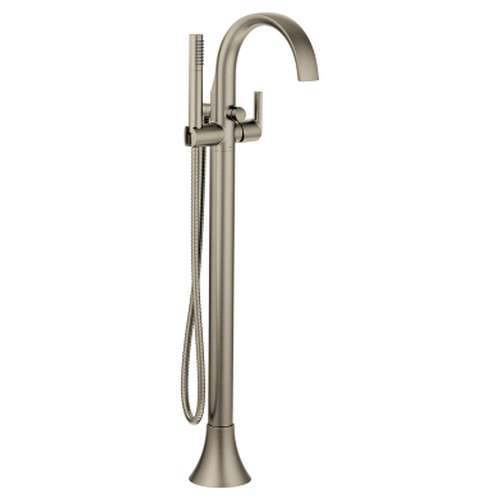 Single Handle Tub Filler with Hand Shower in Brushed Nickel