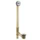 Tub Drain with Brass Tubing and Trip Lever Drain Assembly in Chrome